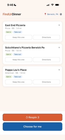 FindUrDinner screenshot