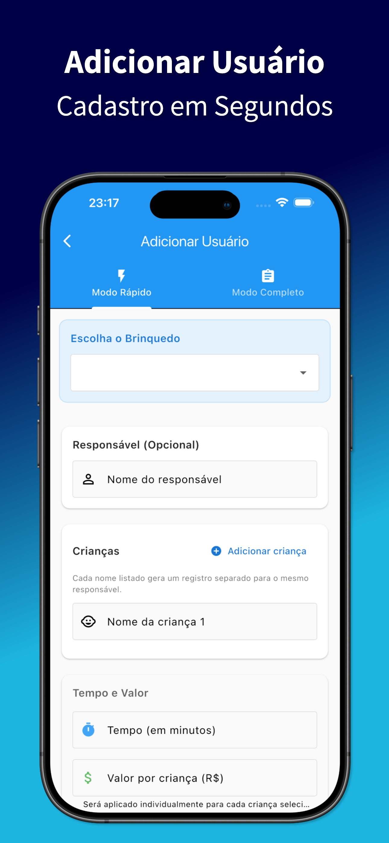Tempo Brinquedo: Controle