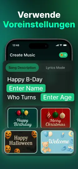 Screenshot von AI Song: KI Musik Generator auf dem iPhone 6