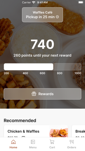 Waffles Café app screenshot