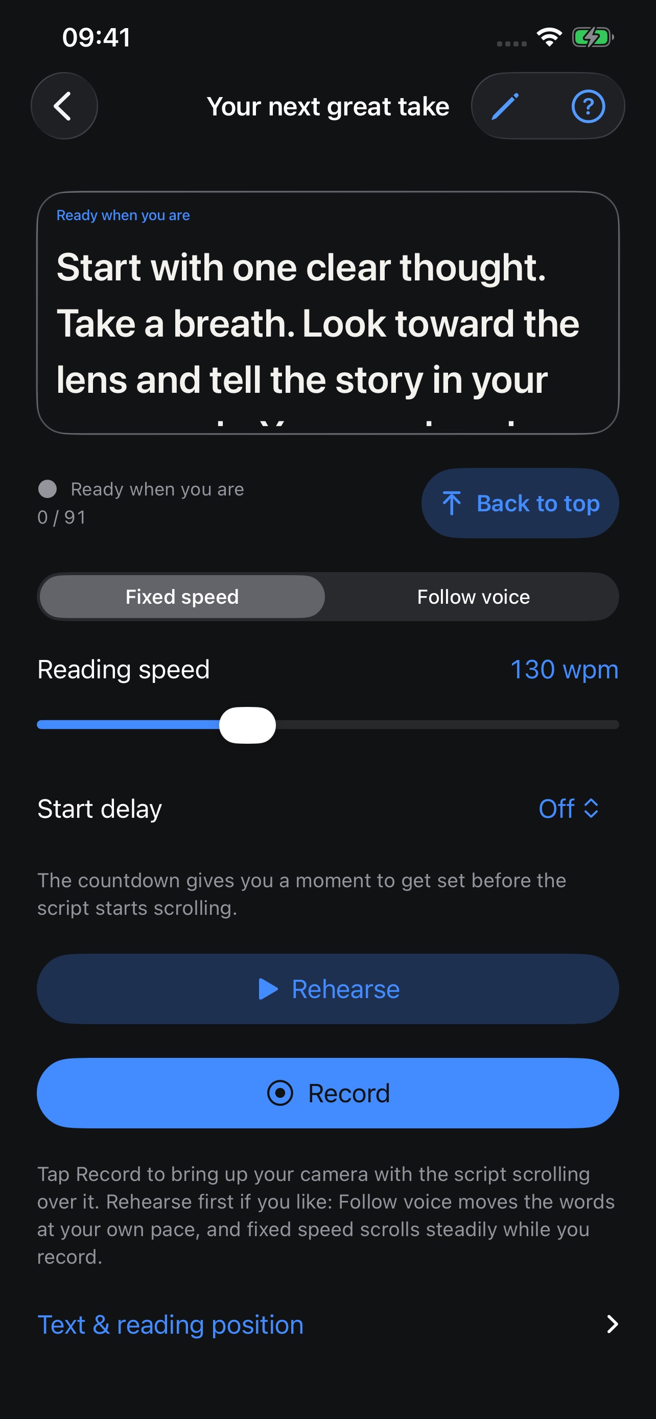 Screenshot 1 of Teleprompt Layer