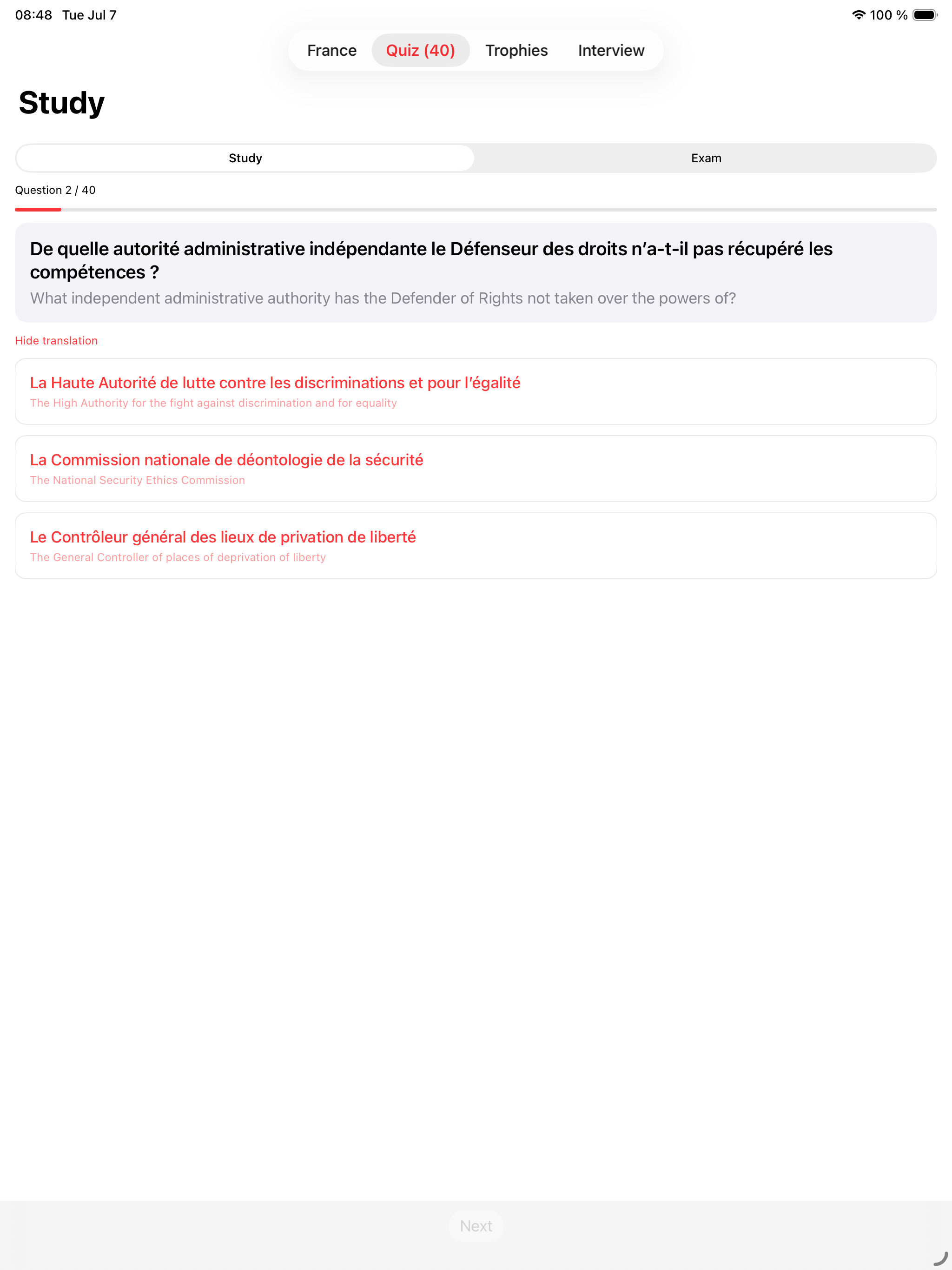 France Citizen Test: 2026 screenshot 8