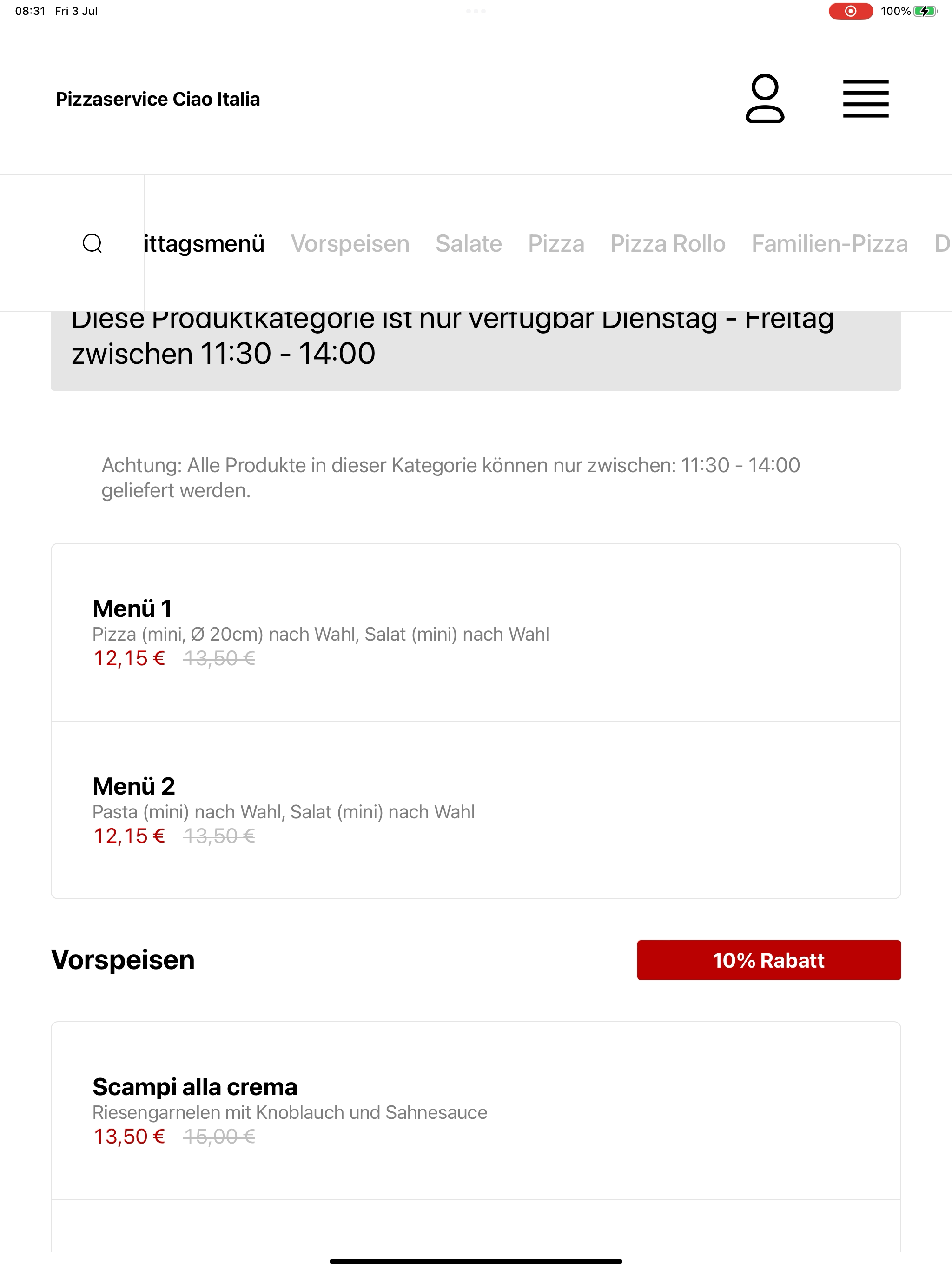 Pizzaservice Ciao Italia screenshot 7