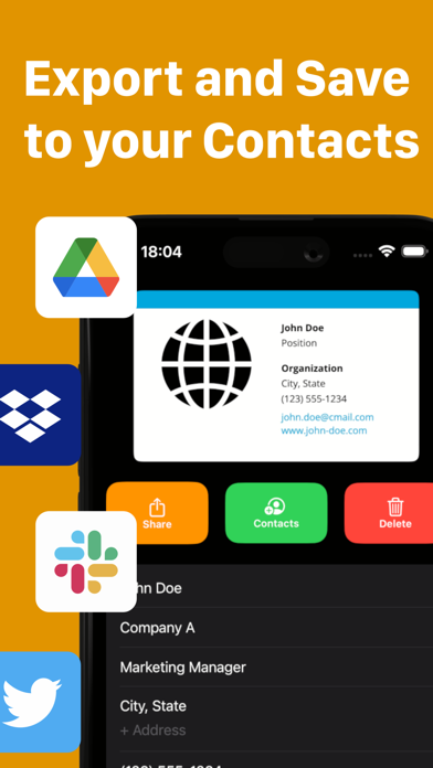 Business Card Organizer + Screenshot