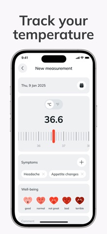 Fever & Temperature Tracker iPhone screenshot