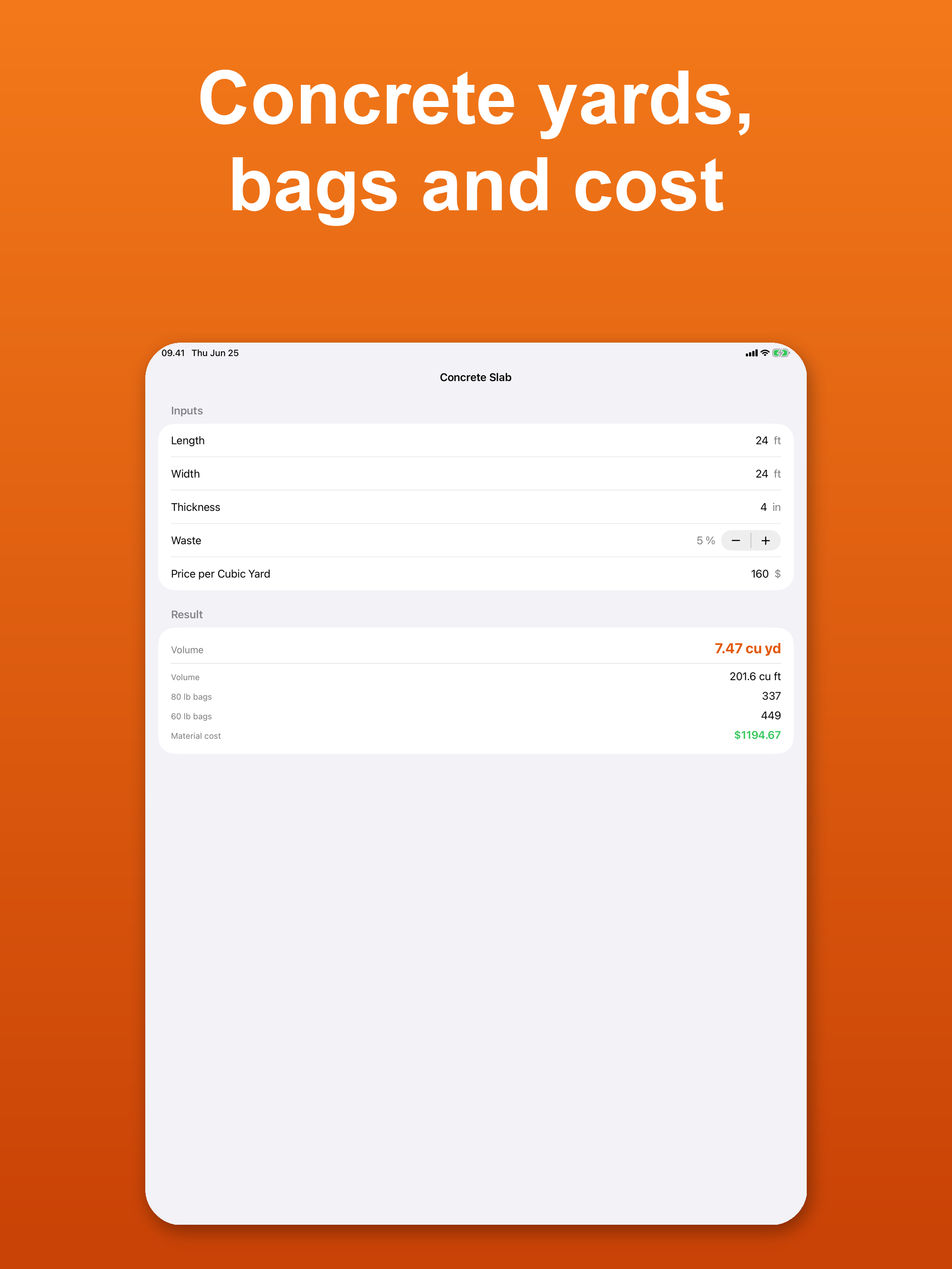 Construction Calc: TradeCalc