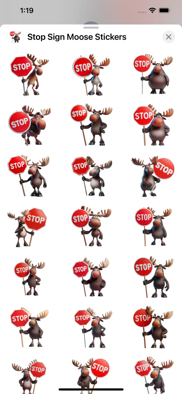 Screenshot #1 pour Stop Sign Moose Stickers