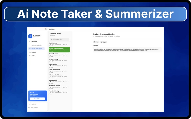 Ai Transcribe & Notebook screenshot