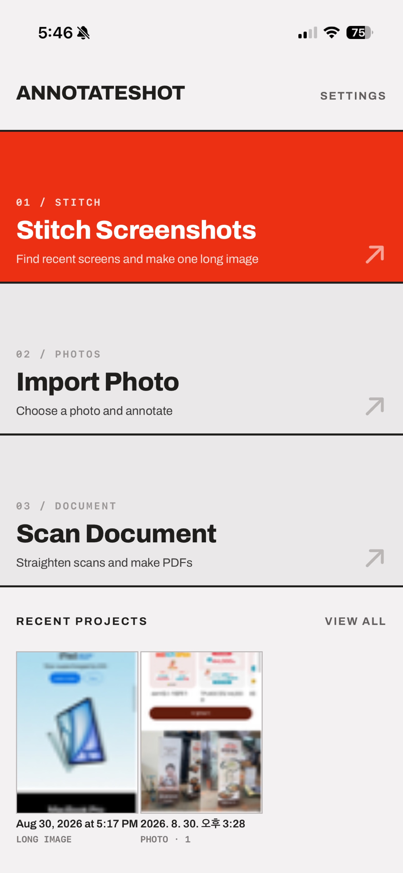 Screenshot 1 of Annotateshot: Stitch & Scan