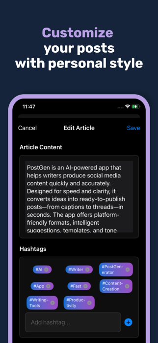 PostGen: AI Post Generator Screenshot 4 of 5
