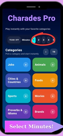 Charades Pro Game iPhone screenshot