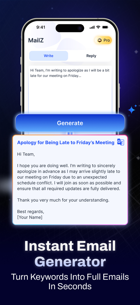 MailZ: AI Email Generator screenshot 2