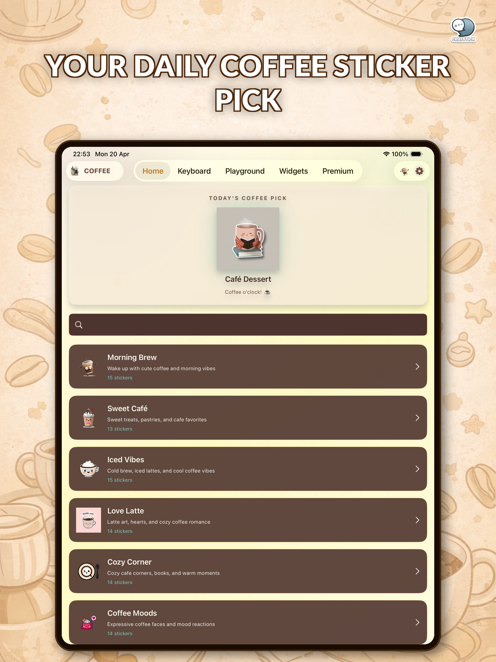 Coffee Emoji Stickers Keyboard