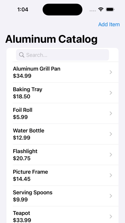 Aluminum Items Shop Catalog