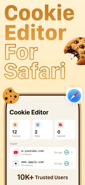 Cookie Editor Safari Extension iPhone screenshot 1