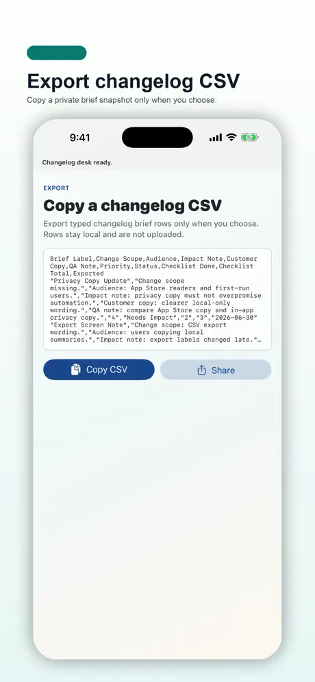 Changelog Brief Desk‑App screenshot 4