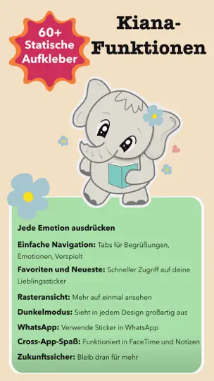Screenshot von Cute Elephant Stickers - Kiana auf dem iPhone 4