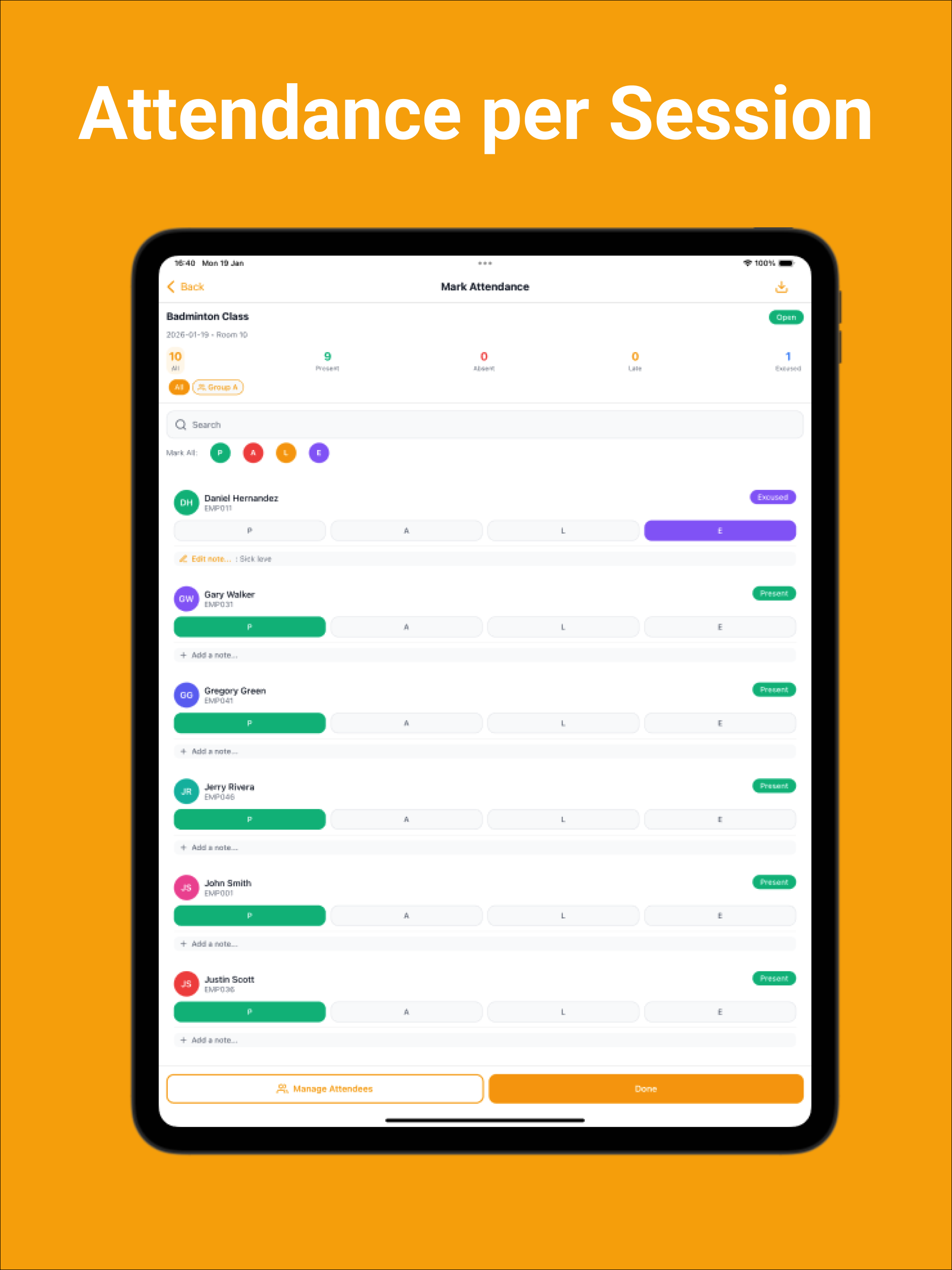 Attendance Tracker Offline