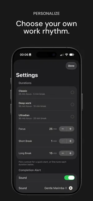 Pomodoro: Work & Study Timer screenshot 2