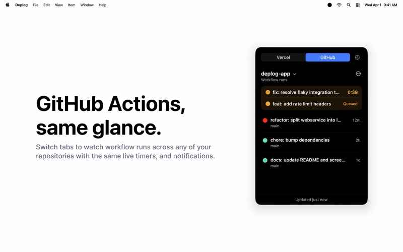 Deplog screenshot