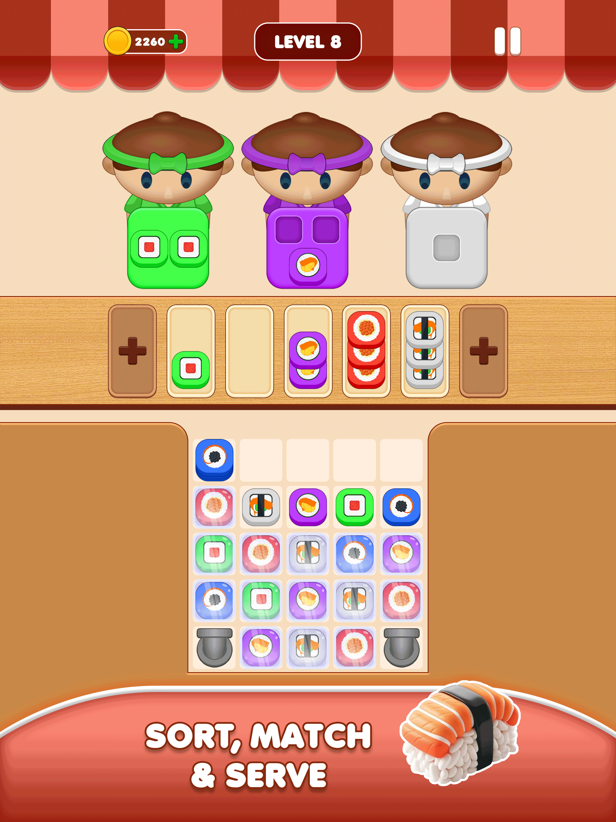 Sushi Color Sort: Block Jam 3D screenshot 8