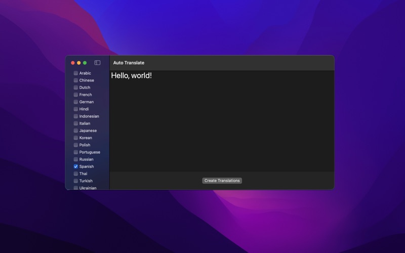 AutoTranslate - Developer Tool app screenshot