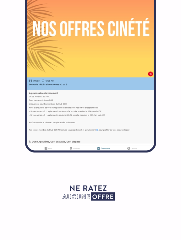 CGR Cinémas iPad screenshot 6 - Entertainment app