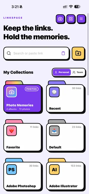 LinkSpace: Links & Memories screenshot 1