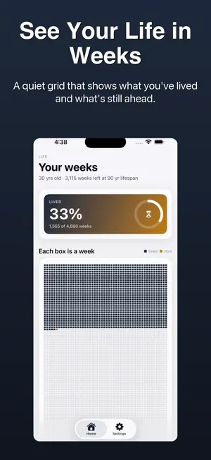 Life Weeks Grid - Memento Mori screenshot 1