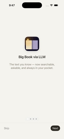BigBookViaLLM iPhone screenshot