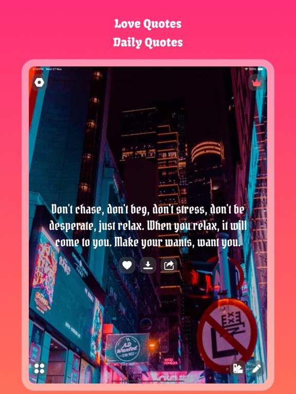 Love Quotes : Daily Quotes iPad screenshot 1 - Entertainment app