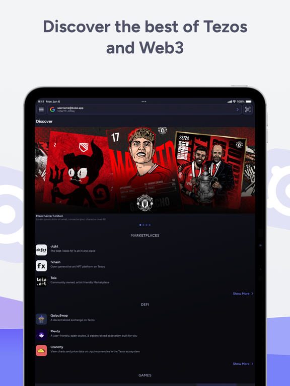 Kukai Wallet iPad screenshot 3 - Utilities app