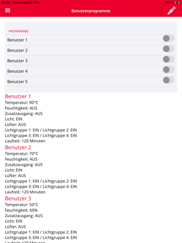 Harvia home.com4 app screenshot 2