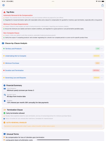ContractIQ - Legal Doc Reader iPad screenshot