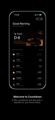 Countdown – D-Day & Widget iPhone screenshot
