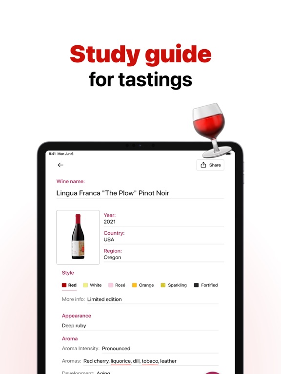 Wine Tracker: Tasting Notes iPad screenshot 4 - Food & Drink app