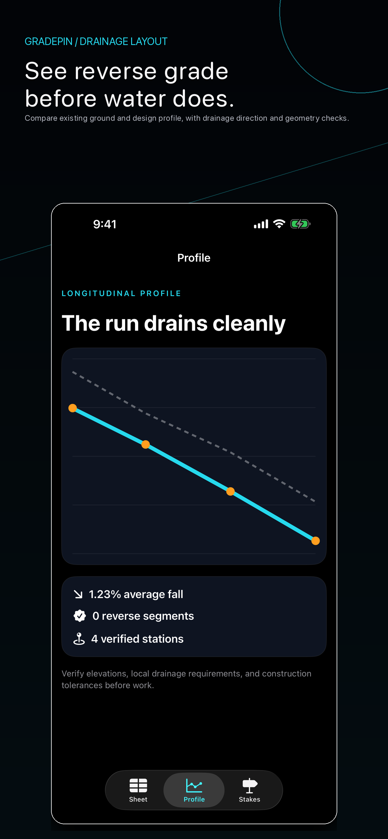 GradePin Drainage Layout screenshot 2