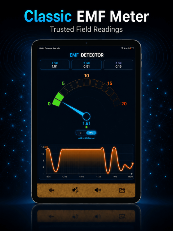 EMF Field Detector RF Scanner iPad screenshot