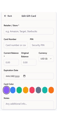 Gift Card Vault Screenshot 4 of 4