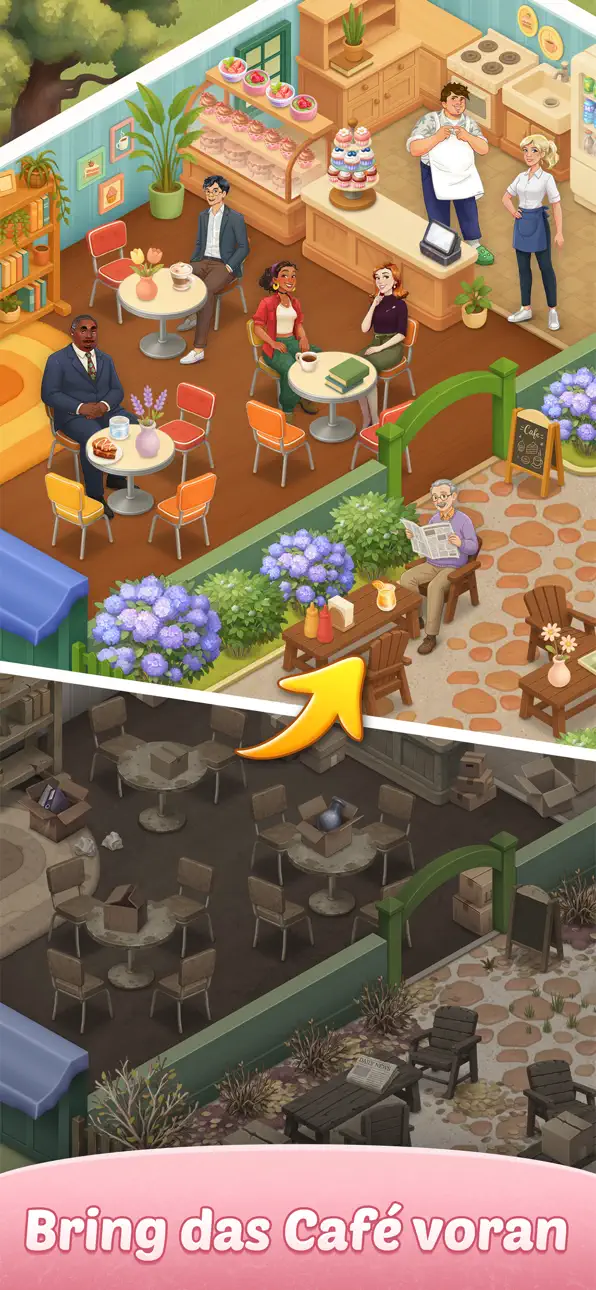 Corner Cafe: Merge puzzle game iOS Mod IPA screenshot 3 - iOS game interface