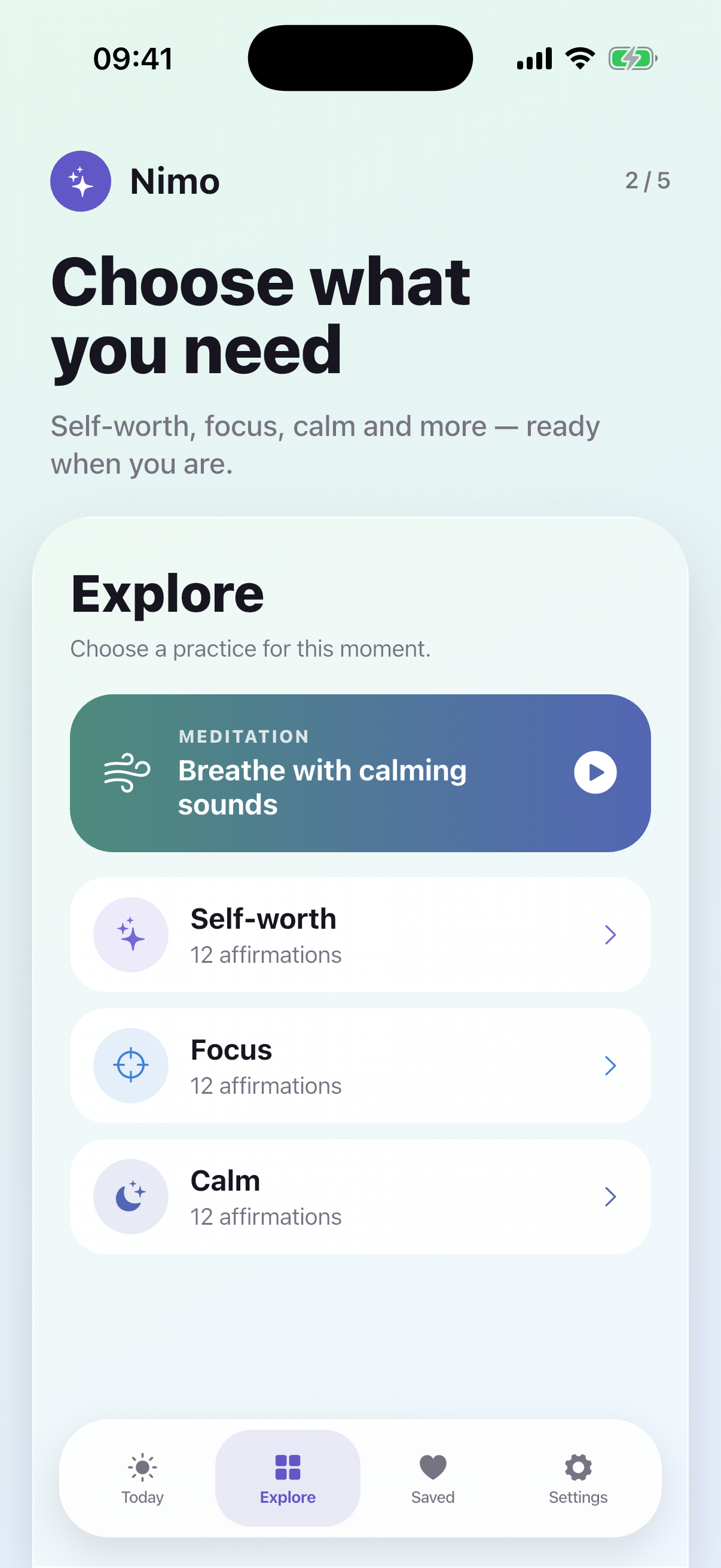 Nimo: Daily Affirmations screenshot 2