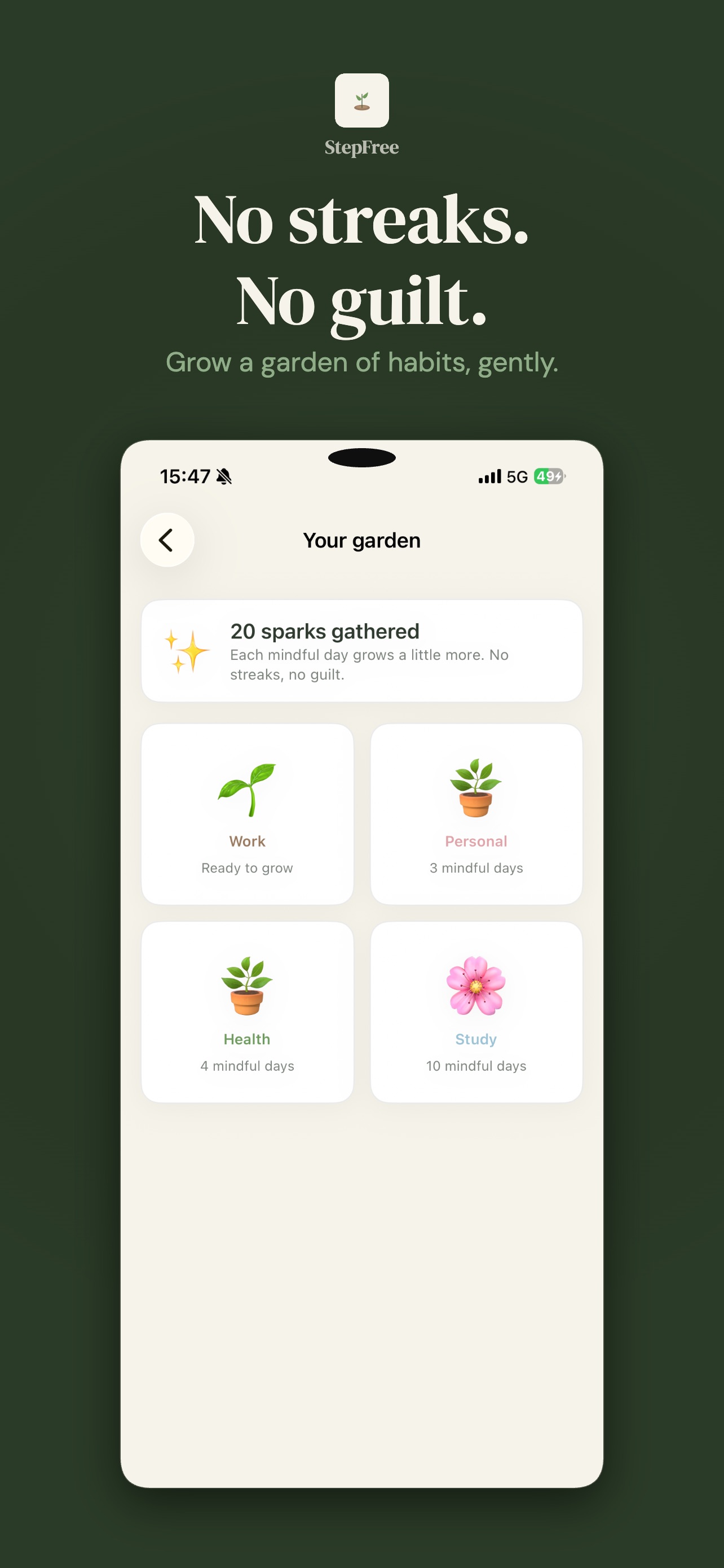 Screenshot 1 of StepFree – Habit Tracker