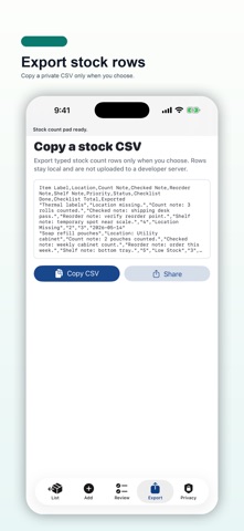 Manual Stock Count Pad のスクリーンショット