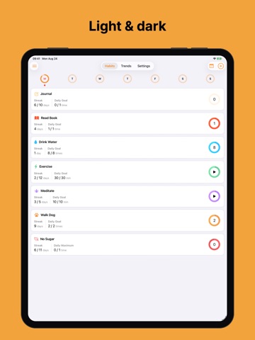 Habit Tracker EasyHabits iPad screenshot