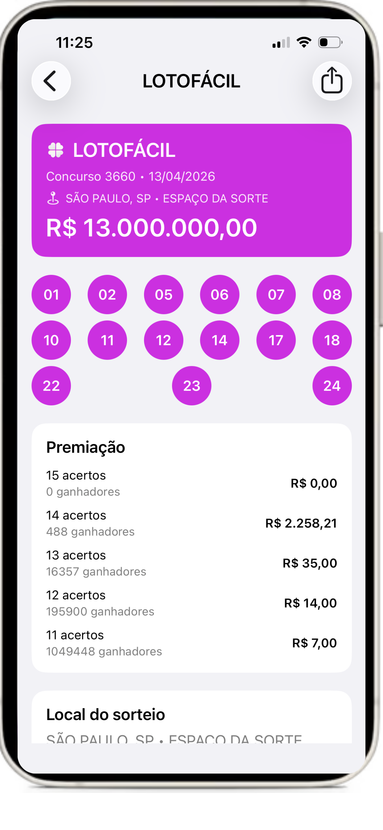 Resultados da Loterias