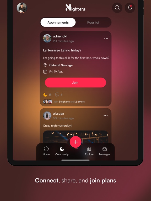 Nighters iPad screenshot 3 - Social Networking app