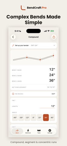 BendCraft Pro: Conduit Bender iPhone screenshot