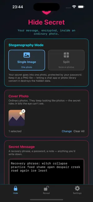 StegoSafe screenshot 1