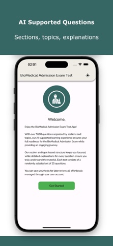 BioMedical Admission Exam Test Screenshot 2 of 5