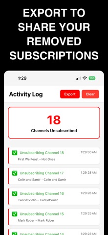 UnSubscribe All for Youtube iPhone screenshot